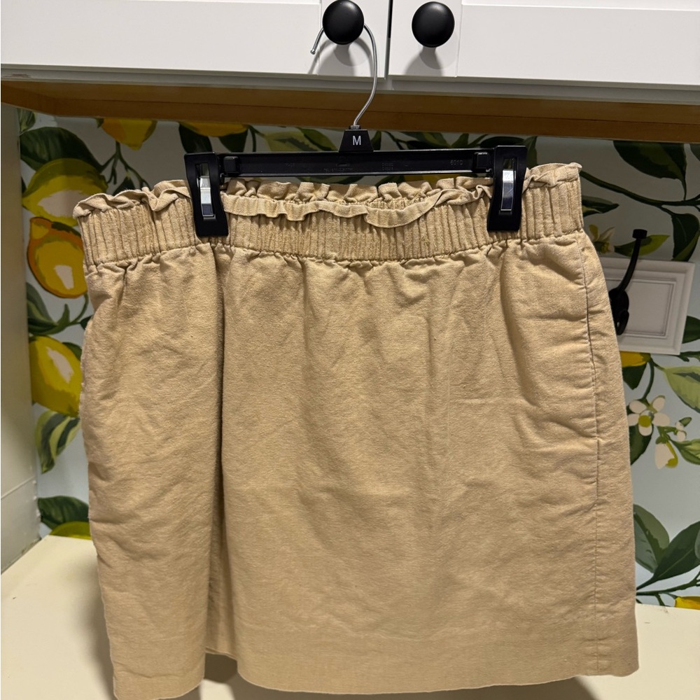 J. Crew Beige Linen Pull On Skirt